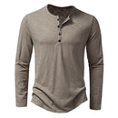 Camiseta Masculina Manga Longa Gola Henley Itajaí