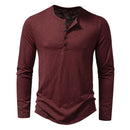 Camiseta Masculina Manga Longa Gola Henley Itajaí